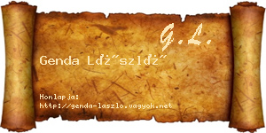Genda László névjegykártya